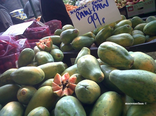 Papaya. Another name for it is 'Paw-Paw'. In Bangla we call it 'Pepe'. Not pronounced 'pee' but 'pe' as in pencil